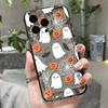 Прозрачный мягкий чехол для телефона с рисунком тыквы, призрака и летучей мыши на Хэллоуин Для iPhone 17 Pro 13 11 12 14 15 16 Pro Max XR 17 Air SE