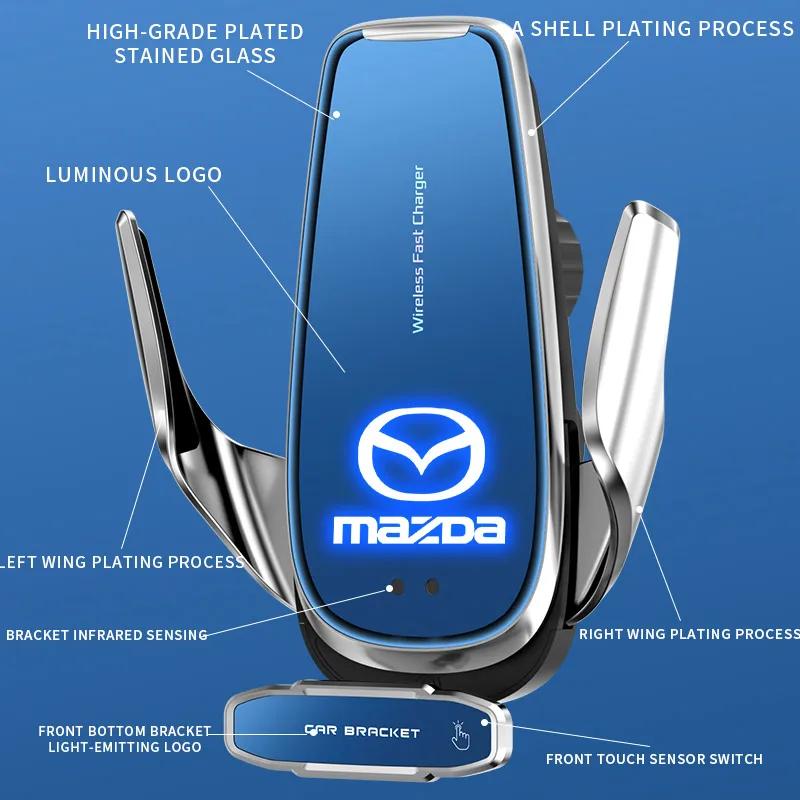 Беспроводное автомобильное зарядное устройство Держатель для мобильного телефона Автомобильные аксессуары Для Mazda 3 Alexa CX30 CX-4 CX5 CX-5 CX8 CX-8 CX-30 CX9 CX-9 Автотовары