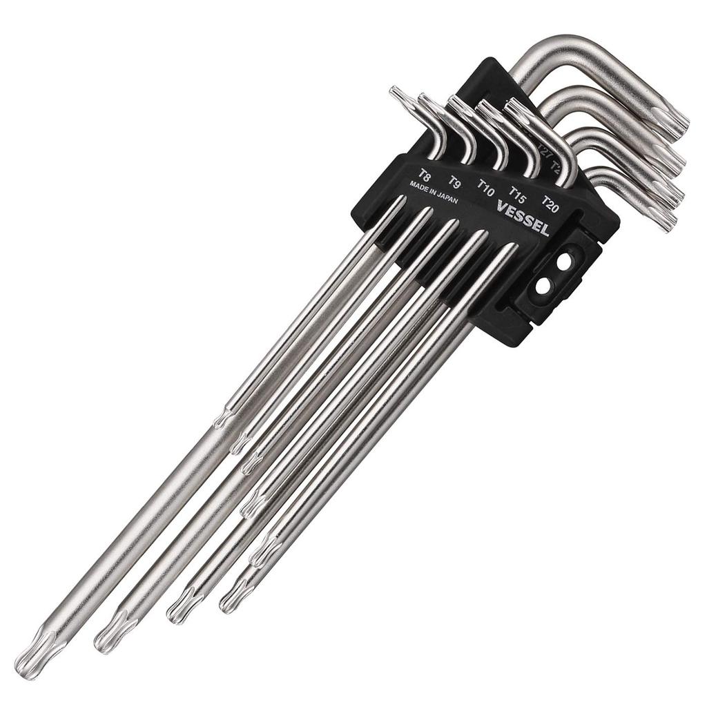 VESSEL Torx wrench 9 ball end 8509BTX L-shaped set, pieces, type,