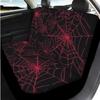 Красные чехлы на сиденья автомобиля с паутиной, с чехлом на рулевое колесо, подушкой для подлокотника, накладками на ремни безопасности, подстаканником с брелоком, универсальный комплект для защиты автомобиля