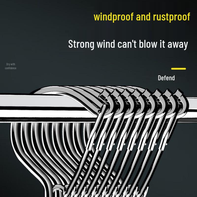 Ди Жуй Эн Вешалки для одежды из нержавеющей стали 304, противоскользящие, ветрозащитные, набор 10 штук