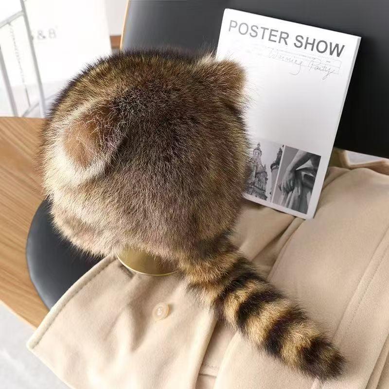 Hat Winter Warm Raccoon Dog Plush Hat Children's Hat Adult Ear protection Bear Lei Feng Hat