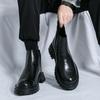 British Style Chelsea Men's Boots Thick Soled Ankle Boot Luxury Brand Business Casual High Top Leather Shoes Motorcycle Boots