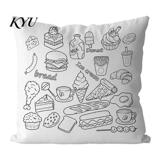 Parent Child Interaction Tools DIY Coloring Cushion Cover, Color Your Own Throw Pillow 18 x Washable Drawing Pillowcases Inches Case for Kids