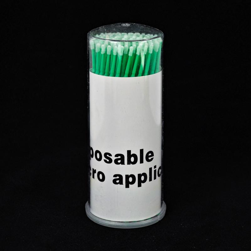 Mini Disposable Microfiber Plastic Swab Extension Oral Lab Nylon Pale Applicator Barrel Dental Eyelash Microbrush Eye Stick Wand