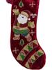 Handmade Beaded Santa Christmas Red Stocking – 21” Large Velvet Holiday Decor Fireplace Stocking Santa Claus Christmas Decoration & Gift Bag