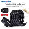 Forever Портативный противоугонный тросовый замок для велосипедов и электромобилей
