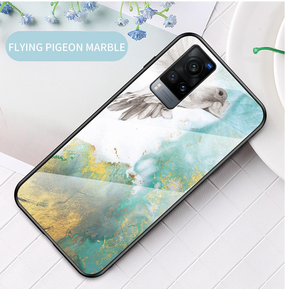 Чехол для Vivo S1 V11 V15 V17 V20 X60 Pro V11i V19 Neo V20 SE Y11 Y11D Y12i Y19 U20, чехол из мраморного закаленного стекла, задняя крышка