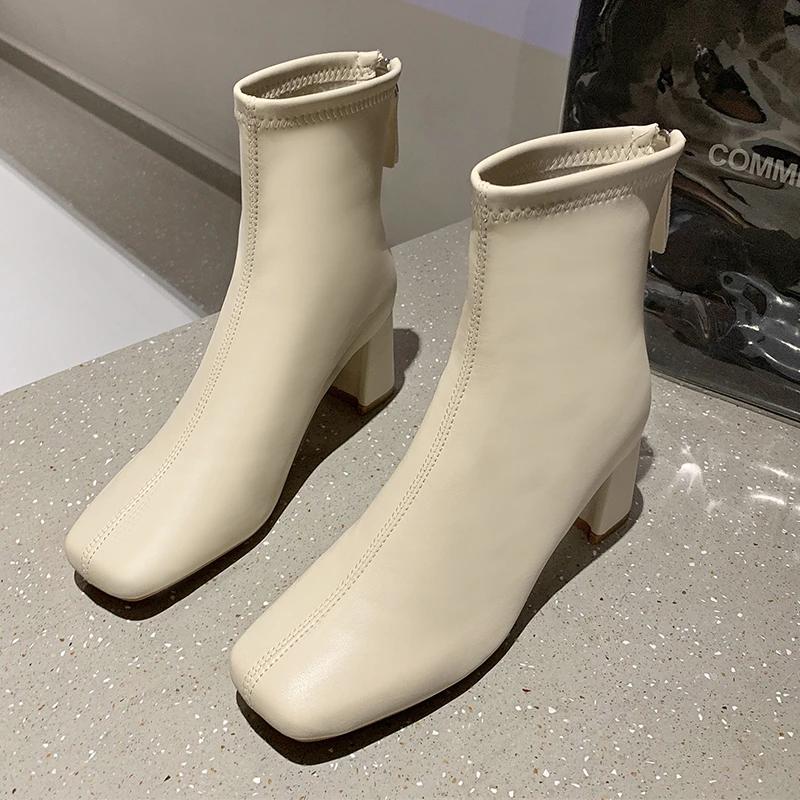 Fashion Plus Size 43 Women Victorian Ankle Boots Leather Lace Heel Shoes for Women Lace Up Spliced Fashion Ladies High Heels Woman Boots