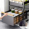 Kitchen Storage Rack Carbon Steel Under Sink Shelf Seasoning Bottle Spice Storage Racks Kitchen Organizer Sink Pull-Out Shelf