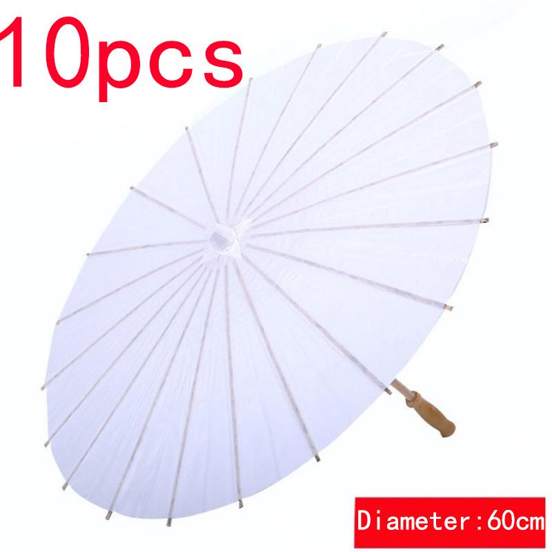 60СМ 1/3/5/10шт Белый бумажный зонт-парасоль для свадебной вечеринки, сувенир, DIY бамбуковые зонты для невесты, летние пляжные фотоаксессуары