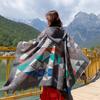 Warm Thick Plaid Hooded Cape Shawl Women Winter Cozy Wrap Scarf Lightweight Blanket Coat