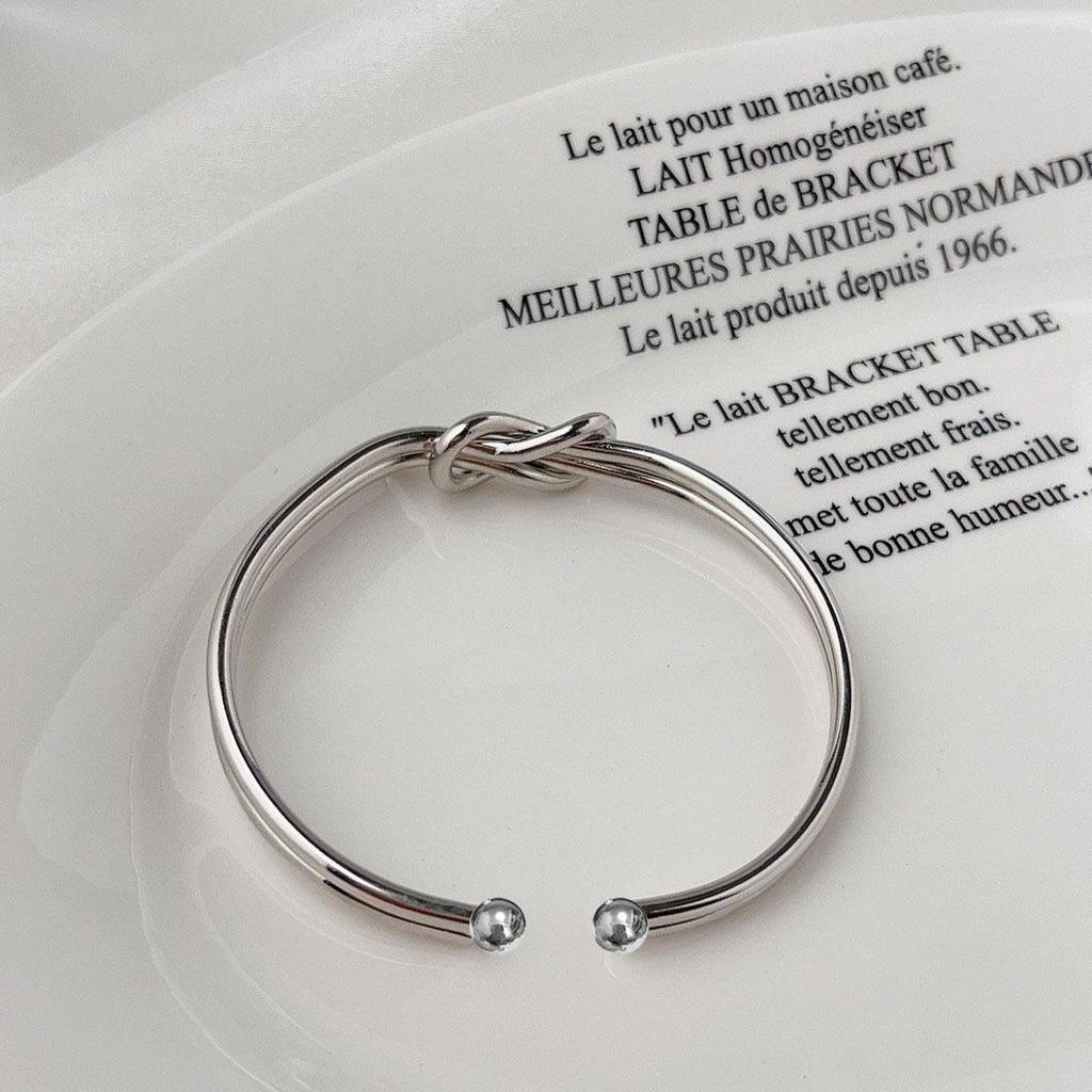 Glossy Metal Texture Double-Layer Knotted Adjustable Bracelet for Women and Men