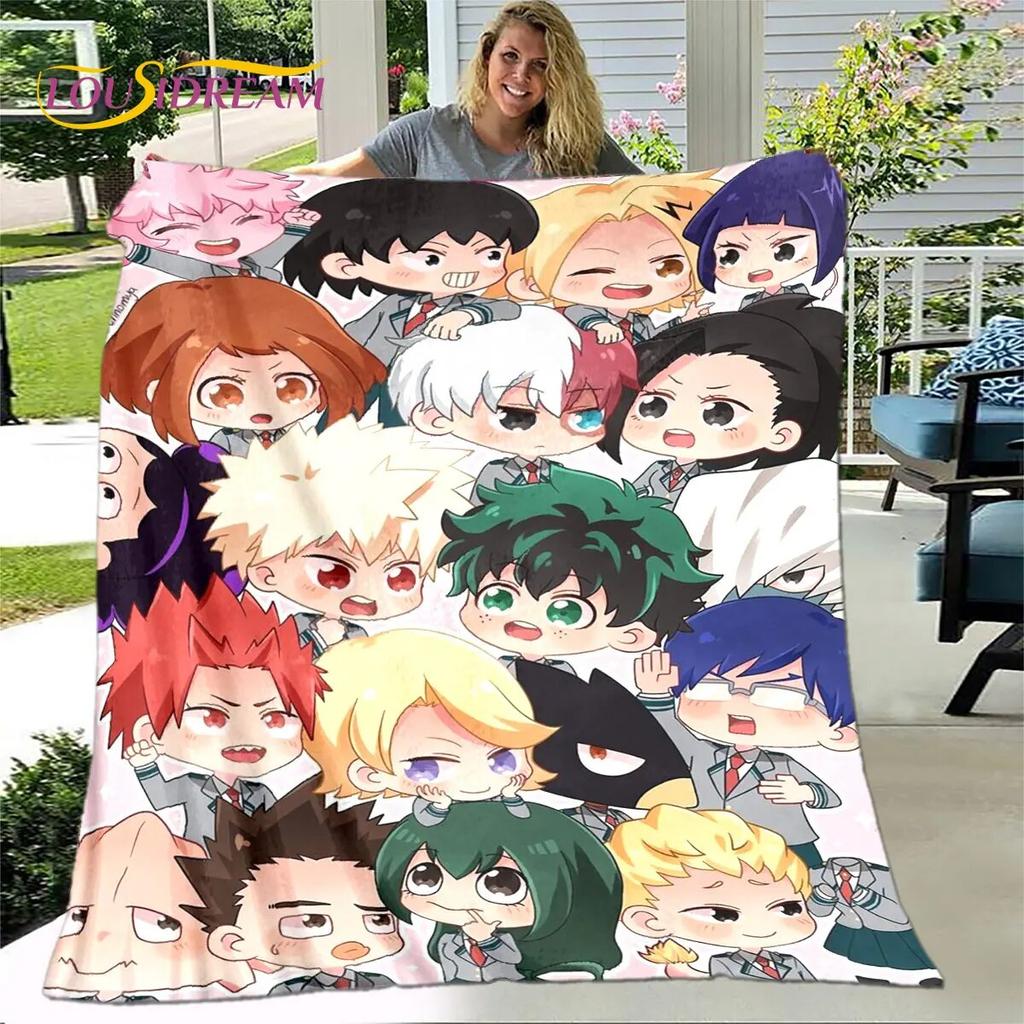 Мягкое плюшевое одеяло My Hero Academia с героями мультфильмов, фланелевое одеяло для гостиной, спальни, кровати, дивана, чехол для пикника
