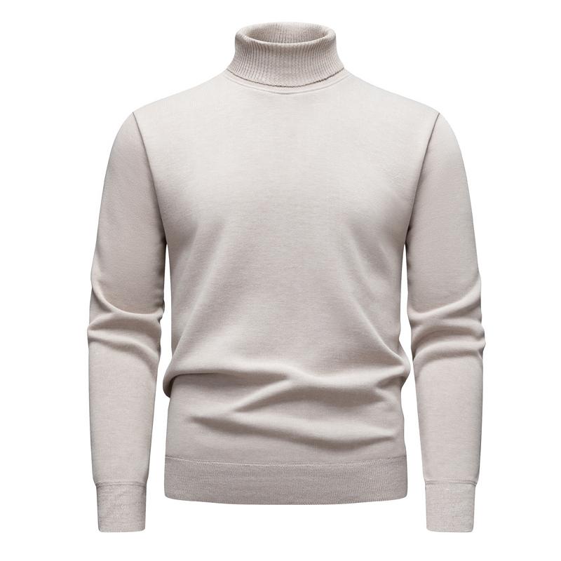 Mens Knitted Sweater Men's Autumn And Winter High Neck Casual Pullover Male Warm Knitting Shirt