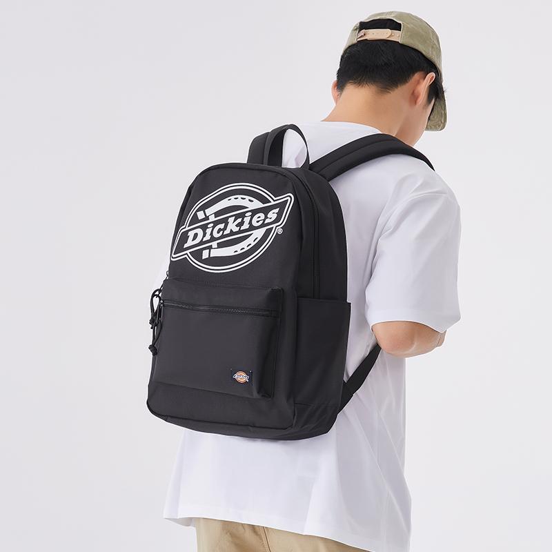 Dickies Classic Printed Logo Trendy Skateboard Pattern Backpack Unisex Backpack Black 164U90LBB63BK01