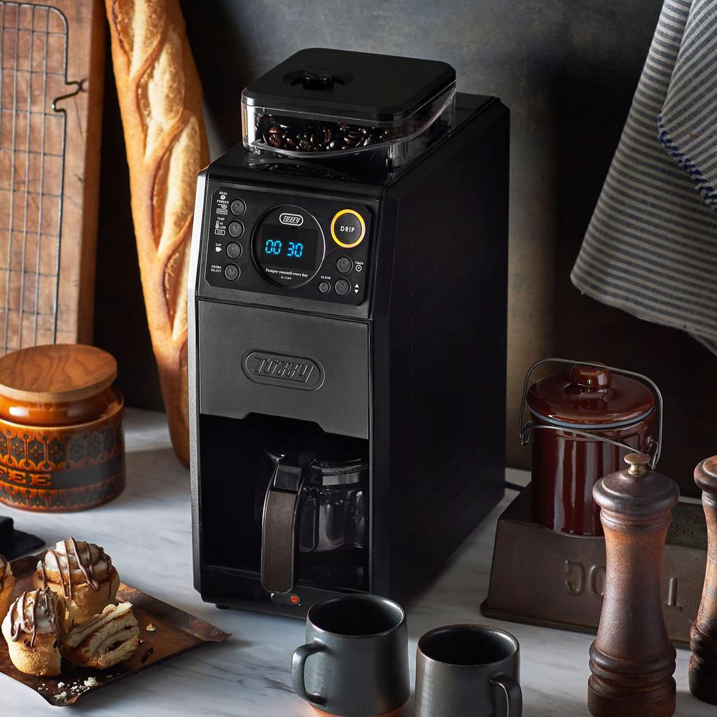 Индивидуальная капельная кофеварка с полностью автоматической мельницей Дробилка Помол зерен Плавная регулировка температуры 3 уровня вкуса Функция таймера Режим очистки