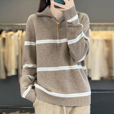 Женский свитер 100% шерсть MODERN NEW SAGA Водолазка Вязаный пуловер Отложной воротник Толстые зимние джемперы Женские вязаные топы