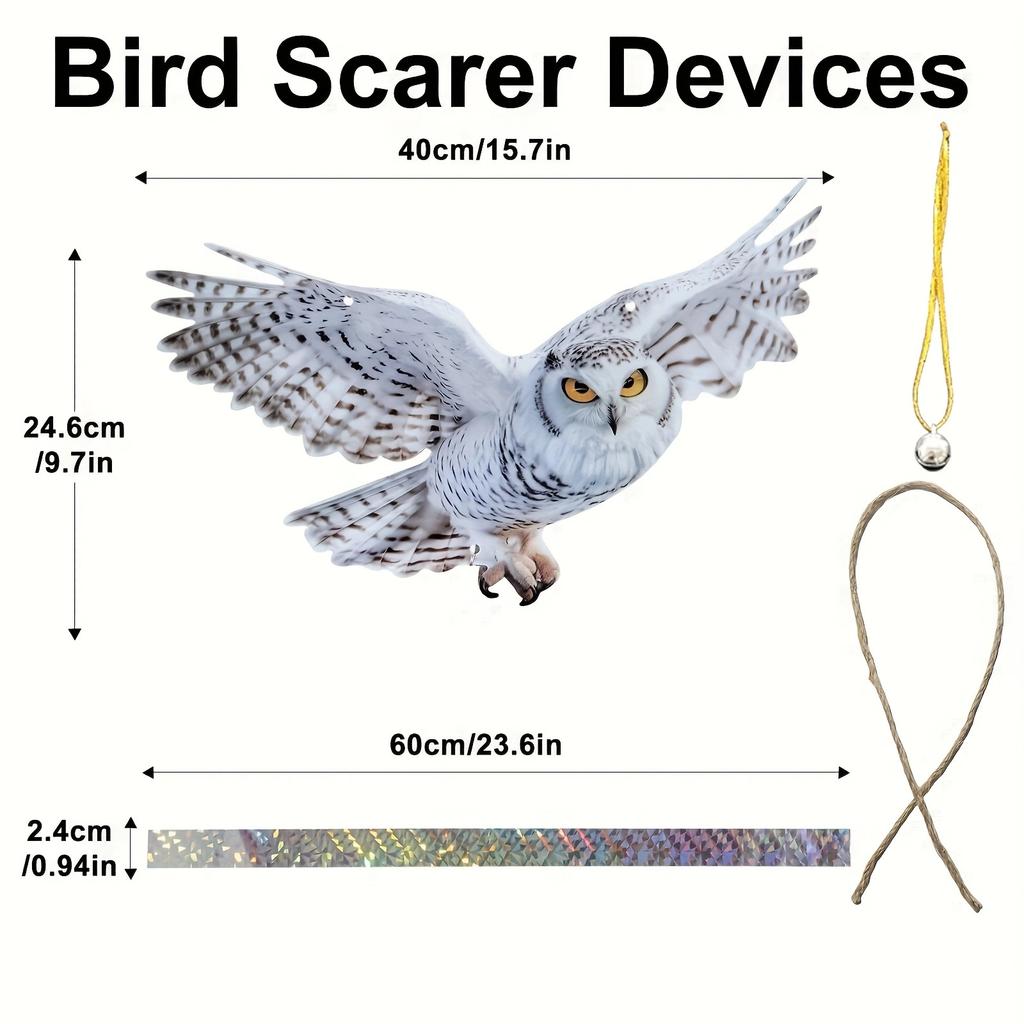 Bird Scarer Reflective Double-Sided Garden Bird Repeller Artifact Reflective Owl For Woodpecker With Sound For Garden Home Yard
