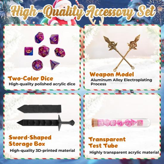 2025 DND Кубики Адвент-календарь 24 дня Обучающая ролевая игра Священная коробка Уникальный подарок для поклонников Dungeons And Dragons