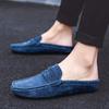 Fashion Suede Leather Male Muller Shoes Classic Breathable Men Slippers Simple Comfy Half Flats Lazy Shoes Soft Handmade Casual Footwear