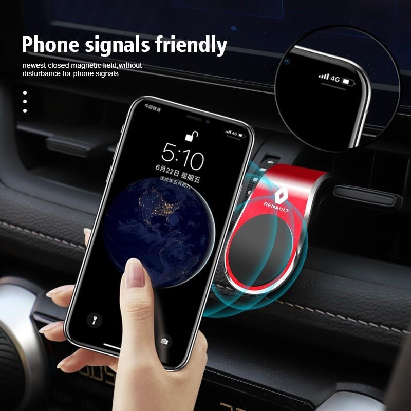 DAPO3 L-Type Magnetic Holder Car Air Vent Phone Holder Support Telephone Baseus Key Chain For Renault Megane 2 3 Twingo Clio Talisman