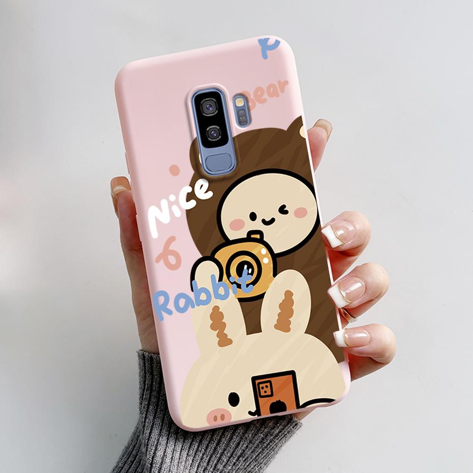 Силиконовая задняя крышка для Coque Samsung Galaxy S9 Plus Милый кролик панда Защитный мягкий чехол для телефона SamsungS9 S9Plus Funda Capas