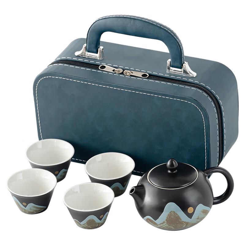 Qingshan Black Pottery Travel Kung Fu Tea Set