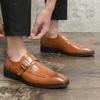 Модные итальянские свадебные мужские туфли повседневные мужские туфли с острым носком мужские коричневые модные мокасины деловые туфли с острым носком роскошные кожаные туфли с пряжкой