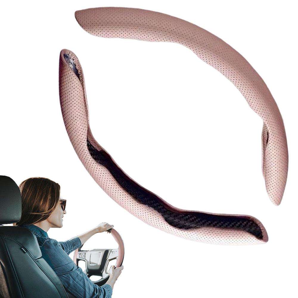 Защитник рулевого колеса автомобиля Наппа Кожа/Углеродное волокно Чехлы для рулевого колеса Сегментированный защитник рулевого колеса для большинства