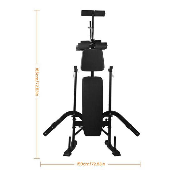 Standard Weight Bench, Bench Press Set with Preacher Curl Pad and Leg Developer, Weight Lifting Equipment for Home Gym Full-Body Workout