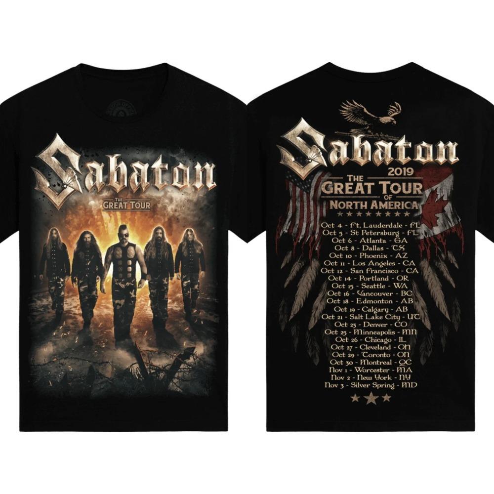 Новые Горячие Официальные Графические Топы Sabaton Женские Мужские Оверсайз Футболка Y2k Хэви-метал Группа Короткий Рукав Женский Мужской Высококачественные Футболки