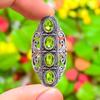 Peridot Gemstone Handmade 925 Sterling Silver Jewelry Ring Size 8.5 G5E93