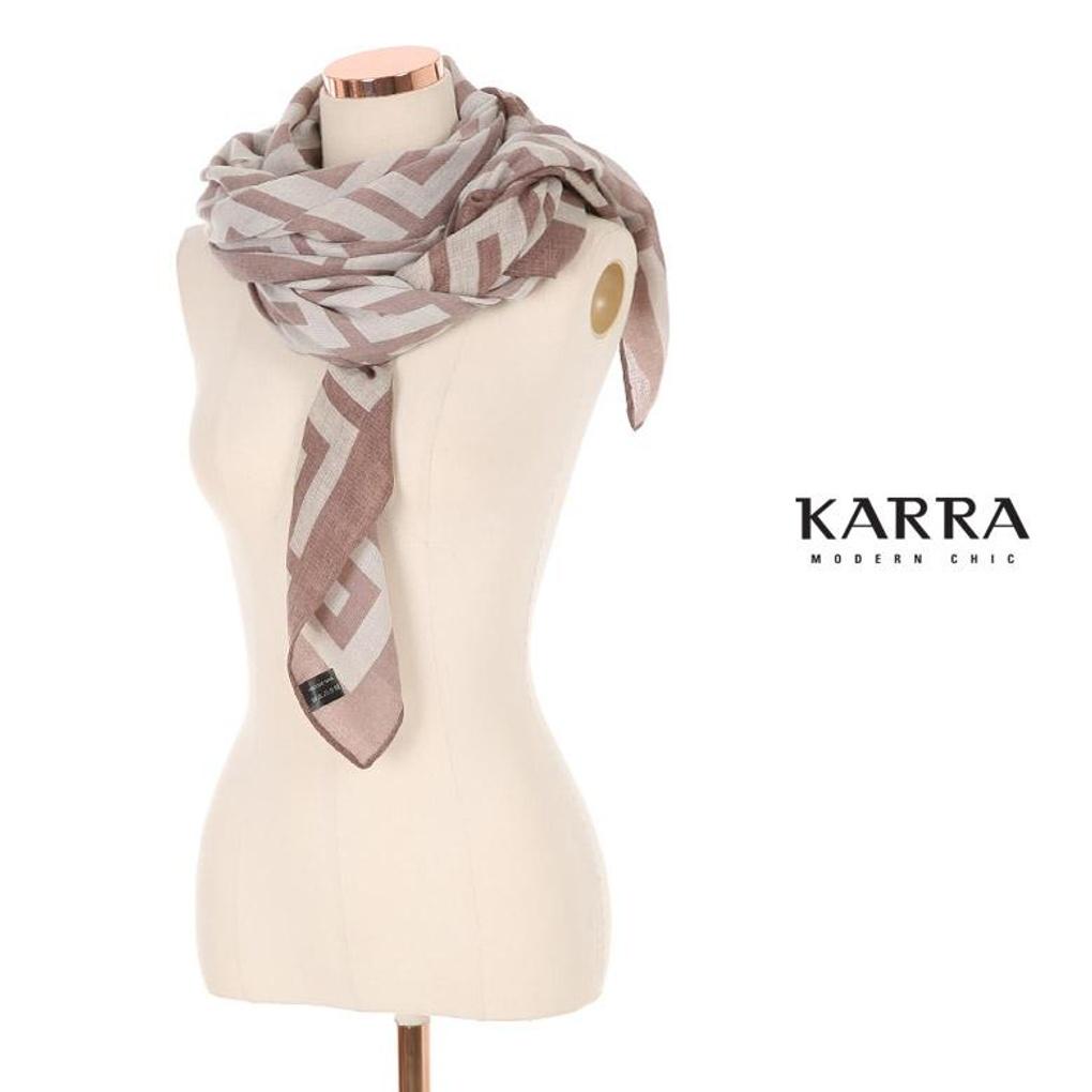 KARRA Checkered Color Block Shawl Scarf_A3F0402