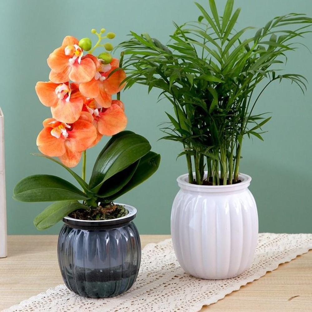 Пластиковый влагопоглощающий цветочный горшок, прозрачный, автоматический полив, садовый декор