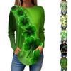 Tee Shirts For Women Fall Casual Long Sleeve Shirts Sweatshirt Retro Printing Top Pullover St. Patrick's Day