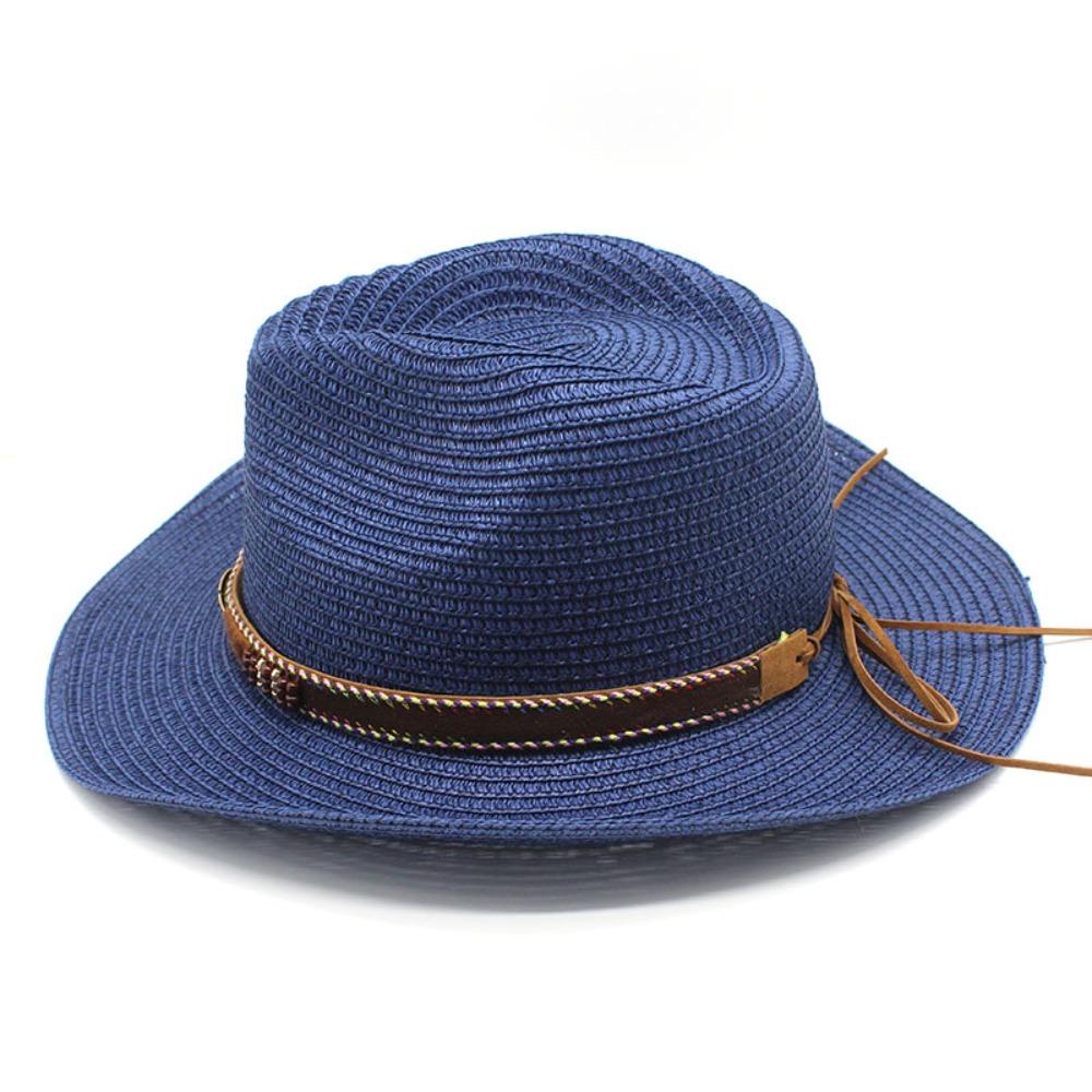 Summer Jazz Cap Fedoras Hats Sunscreen Straw Cowboy Hat Women Straw Cap Sun Hat Men Cowboy Hat