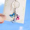 Брелок для ключей из кристаллов, разноцветная масляная капающая бабочка, брелок для ключей, модный аксессуар