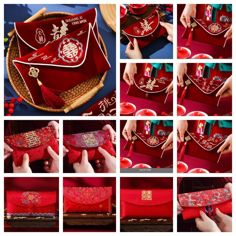 Best Wishes Wedding Red Envelope Multiple Patterns Red Money Packet HongBao  Spring Festival