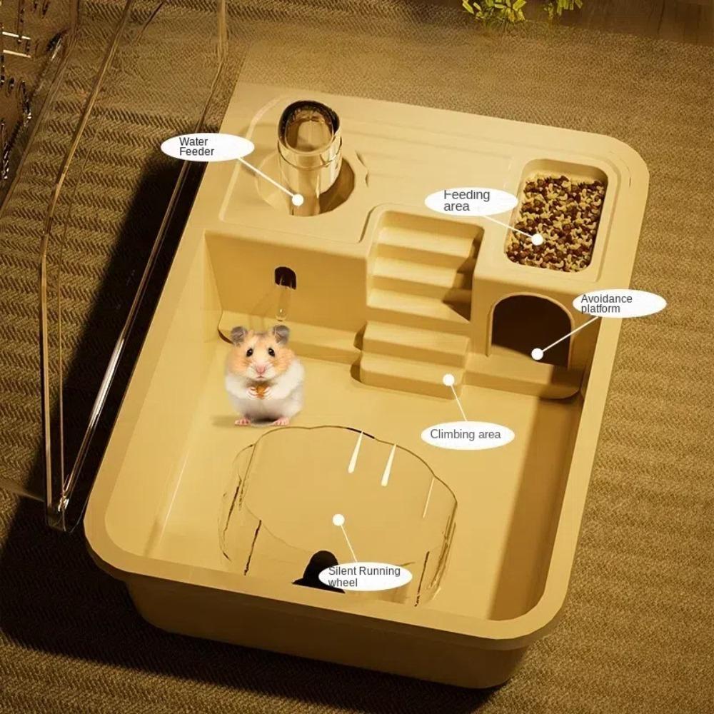 Вентилируемая среда обитания хомяка Прозрачная крышка Дом для маленьких питомцев Вилла Клетка для хомяка для кроликов Мышей