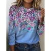 Autumn New Women's Marble Printed Casual Long Sleeved T-shirt Top