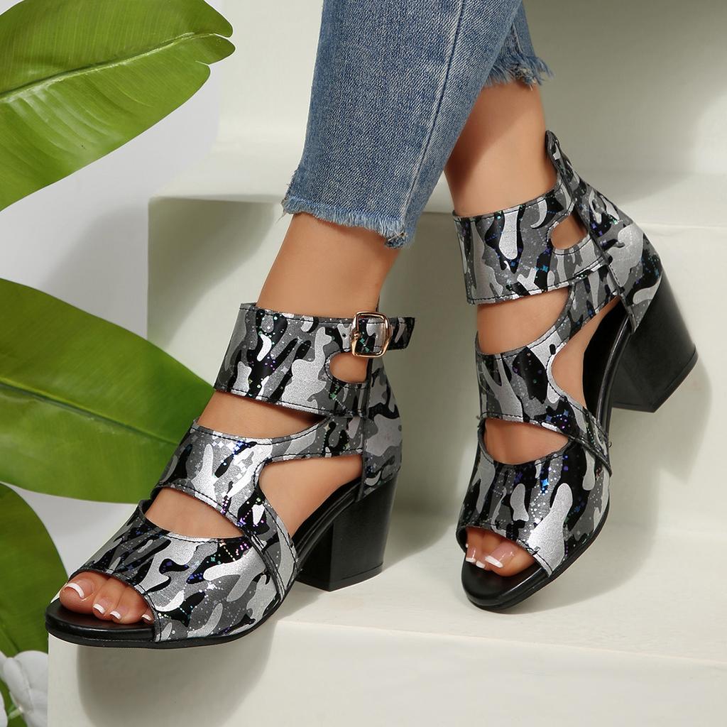 Fashion 2025 New Women Sandals Brand Designer Cross Strap Sandals Colorful Pattern High Heels Sandals Women Sexy Plus Size Shoes Women