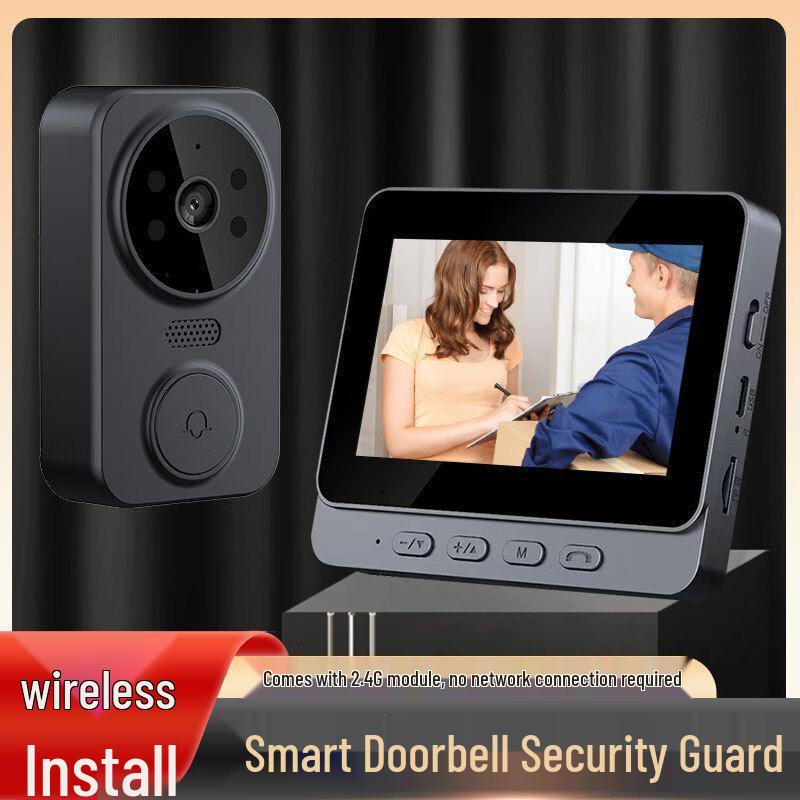 Беспроводная HD инфракрасная камера ночного видения для дверного звонка с противоугонными функциями для домашнего видеонаблюдения