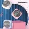 Настольные часы Bluetooth Беспроводное аудио Мини-светодиодное зеркало Цифровой будильник Температура выходного дня Дисплей Настольные часы