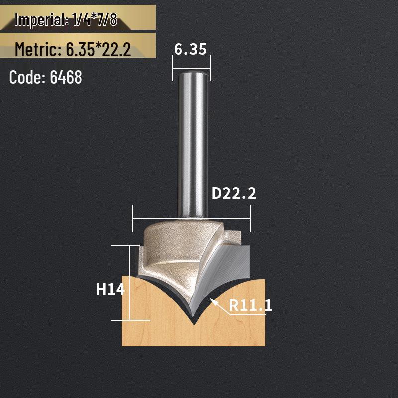 Профессиональный резьбовой нож с острым наконечником из вольфрамовой стали с хвостовиком 1/2" и фреза для обрезки с хвостовиком 1/4" для деревообработки
