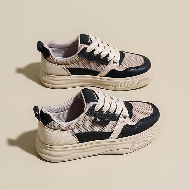 2025 Summer Women's Shoes New Breathable Canvas Shoes Women's Korean Version Versatile Platform Sports Casual Low-top Board Shoes Trendy Shoes