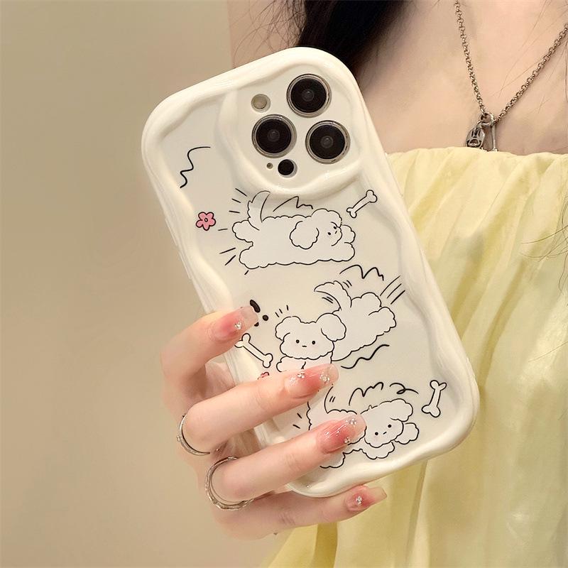 Мультяшный чехол с кремовым узором для iPhone 15/14/13Pro/12ProMax/11