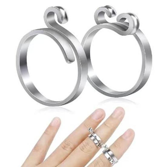 4Pcs Adjustable Knitting Crochet Loop Ring Set for Fingers 2 Style Metal Crochet Tension Ring Open Yarn Guide Finger Holders Knitting Thimbles