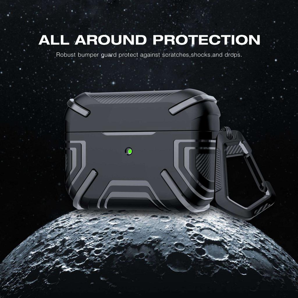 For Apple AirPods 3 Charging Case Cover Bluetooth-compatible Earbuds Protector Shockproof TPU Cover with Buckle