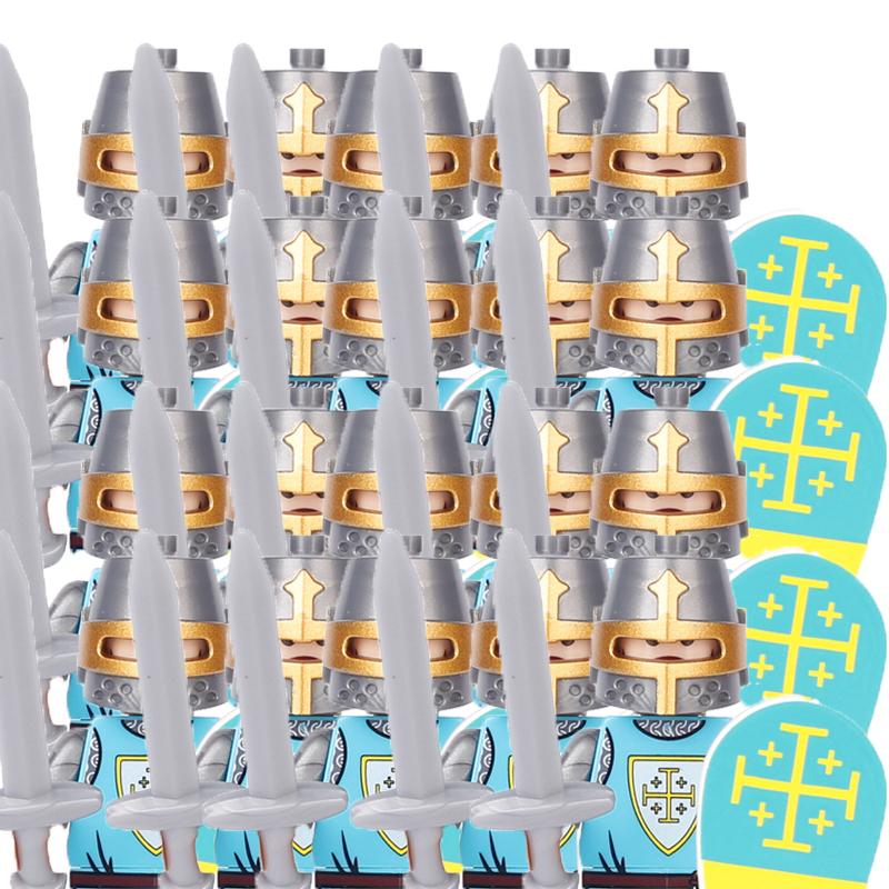 Военные Строительные Блоки Средневековые Фигурки Солдат Подарки Игрушки Оружие Щит Священная Римская Империя Сент-Лазарь Рыцарь Иерусалима Легион MOC